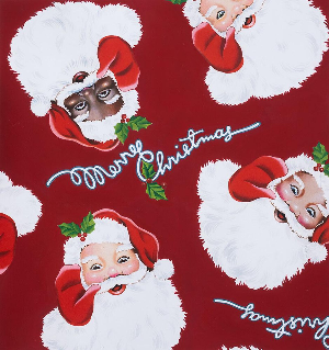 Alexander Henry. Santa Around The World Red Cotton Fabric 44'' Wide